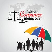 Welt Verbraucher Rechte Tag. März 15. geeignet zum Gruß Karte, Poster und Banner. Vektor Illustration.
