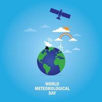Welt meteorologisch Tag. Globus Planet Erde Silhouette. meteorologisch Tag Poster, März 23. wichtig Tag. Vektor Illustration.