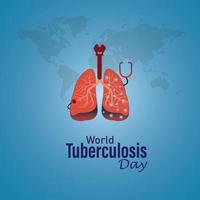 Welt Tuberkulose Tag. März 24. Urlaub Konzept. gesund Atemwege System medizinisch Konzept. Vektor Illustration.
