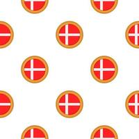 mönster kaka med flagga Land Danmark i gott kex vektor