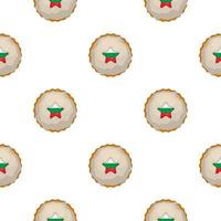 mönster kaka med flagga Land bulgarien i gott kex vektor