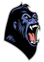 arg gorilla huvud maskot logotyp stil vektor