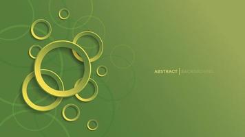 abstrakter geometrischer Hintergrund mit grünem Verlaufskreishintergrund vektor