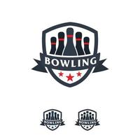 professionelle Bowling Team Logo Sport Abzeichen Vektor Vorlage