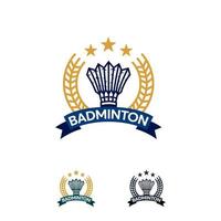 badminton sport logo design badge mall, abstrakt sport badge vektorillustration vektor