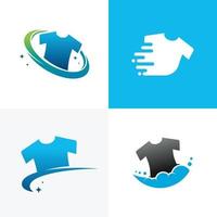 Satz von Wäsche-Logo-Designs, Stoffwäsche-Logo-Designs Konzept Vektor-Vorlage vektor
