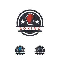Boxsport-Logo entwirft Abzeichen, Emblem-Meisterschaftsvektor vektor