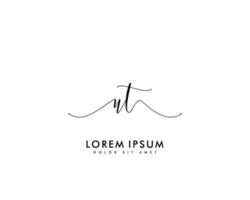 första brev ut feminin logotyp skönhet monogram och elegant logotyp design, handstil logotyp av första signatur, bröllop, mode, blommig och botanisk med kreativ mall vektor