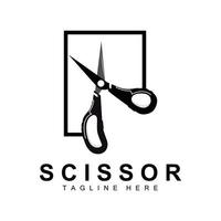 Scheren-Logo-Design, Barbershop-Rasierer-Vektor, Babershop-Scheren-Markenillustration vektor