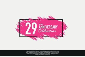 29 år årsdag firande vektor rosa design i svart ram på vit bakgrund abstrakt illustration logotyp
