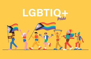 lgtbq stolthet - parad gul baner bakgrund vektor