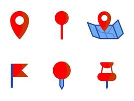 plats stift samling. pekare ikon för stift på de Karta till visa de plats. vektor Resurser