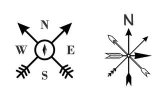 navigations kompass med kardinal vägbeskrivning av norr, öster, söder, väster. geografisk placera. vektor