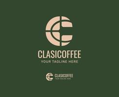 unik och elegant c brev logotyp för kaffe företag vektor