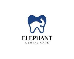 Elefant Kopf Innerhalb Zahn Dental Pflege Logo ich vektor