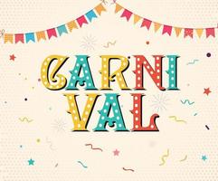 Karneval bunt Alphabet, spielerisch Briefe, komisch Festival Schriftart zum hell Fiesta Logo. Karneval retro Typografie Text vektor