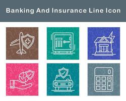 Bankwesen und Versicherung Vektor Symbol einstellen