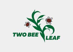 Logo zwei Biene Blatt Unternehmen Name vektor