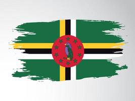 vektor flagga av dominica dragen med en borsta
