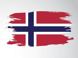 vektor flagga av Norge dragen med en borsta