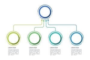 Geschäft Infografik Präsentation Vorlage mit 4 Optionen. Infografik Organisation. Vektor Illustration.