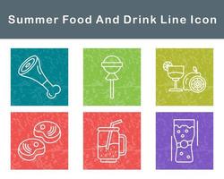 Sommer- Essen und trinken Vektor Symbol einstellen