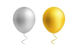 Silber golden Party Feier Ballon einstellen Vektor Illustration