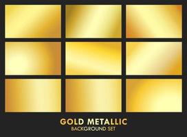 Gold metallisch Gradient Hintergrund einstellen Vektor Illustration