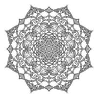 Hand gezeichnet kreisförmig Blumen- Mandala Muster zum Henna, mehndi, Tätowierung, Dekoration. dekorativ Ornament im ethnisch orientalisch Stil. Gliederung Gekritzel Hand zeichnen Vektor Anti-Stress