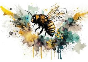 fliegen hoch mit Aquarell Bienen Vektor Designs Das Stachel mit Schönheit