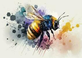 hinzufügen ein summen von Farbe zu Ihre Leben mit Aquarell Vektor Designs von Bienen