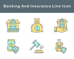 bank och försäkring vektor ikon uppsättning
