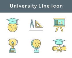 universitet vektor ikon uppsättning