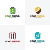 Satz Lebensmittelschild Logo Designs Vorlage, Restaurant Logo Symbol vektor