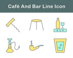 Cafe und Bar Vektor Symbol einstellen