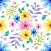 schön Aquarell Blumen- nahtlos Muster vektor