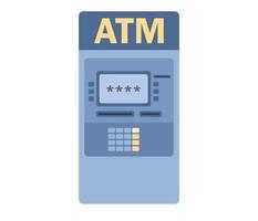 Bankomat maskin ikon. betalning, bortdragande pengar, kreditera kort, kontanter, bank begrepp. vektor platt illustration