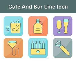 Cafe und Bar Vektor Symbol einstellen