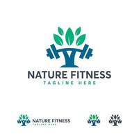 natur fitness logotyp designar vektor, gym nutrition logotyp symbol vektor