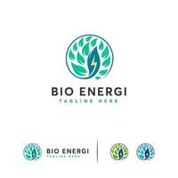bio energi logotyp design koncept vektor, natur el logotyp mall vektor