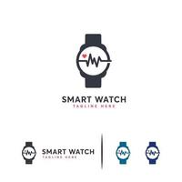 Smartwatch Logo Designs Konzept Vektor, Gesundheitsuhr Logo Symbol Vorlage vektor