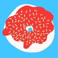 Donut im Cartoon-Stil. vektorillustration lokalisiert auf blauem hintergrund. vektor