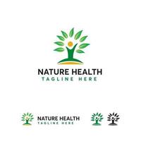 natur hälsa logotyp design koncept vektor, träd växt logotyp symbol vektor