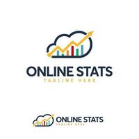Online-Statistik Logo Designs Vorlage, Cloud Daten Logo Designs Vorlage vektor