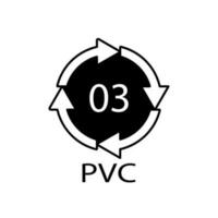 högdensitetspolyeten 03 pvc-ikonsymbol vektor