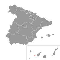 la gomera ö Karta, Spanien område. vektor illustration.