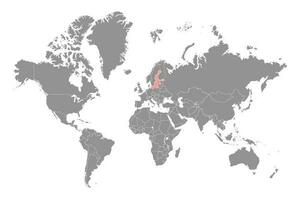 baltisch Meer auf das Welt Karte. Vektor Illustration.