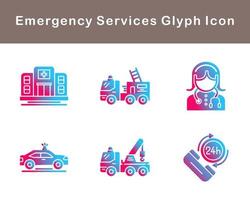 Notfall Dienstleistungen Vektor Symbol einstellen