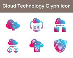 moln teknologi vektor ikon uppsättning