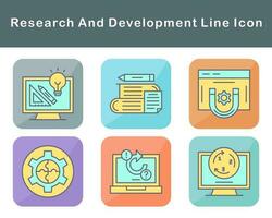 forskning och utveckling vektor ikon uppsättning